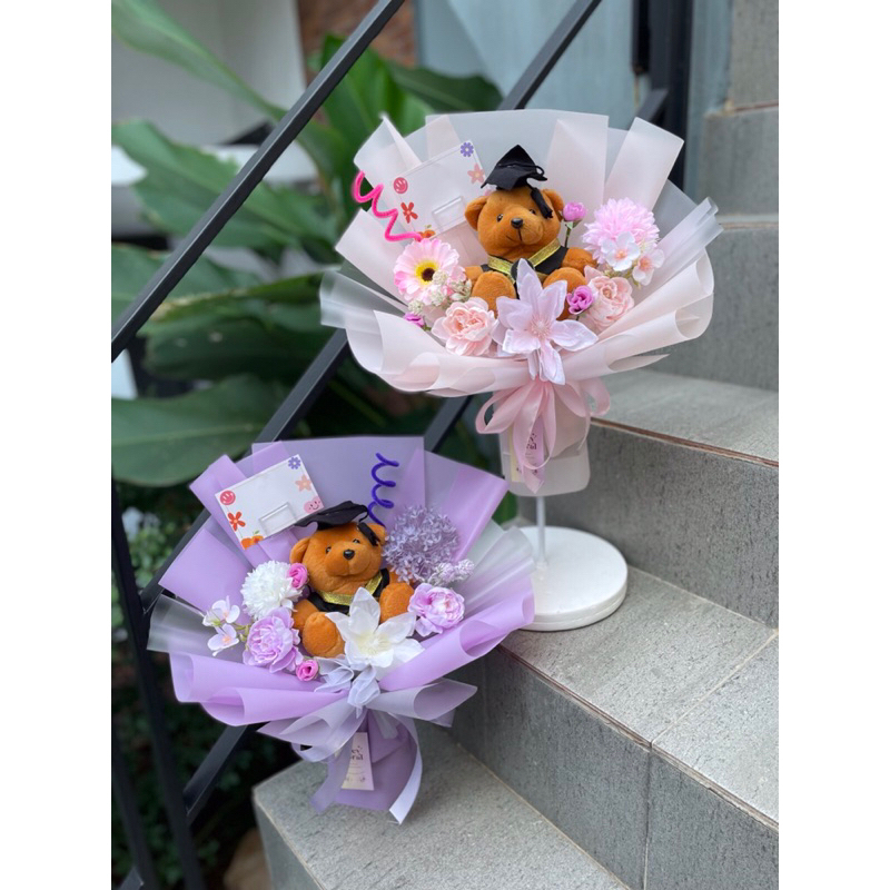 bouquet boneka wisuda | bouquet artificial | bouquet bunga wisuda