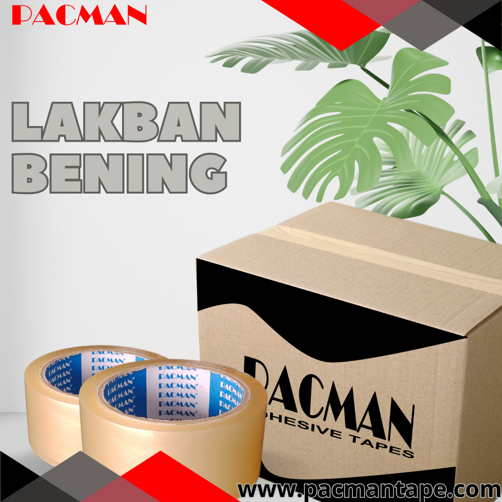 

OPP packaging tape pacman tape lakban bening 2 inchi x 80 murah berkualitas 1 box