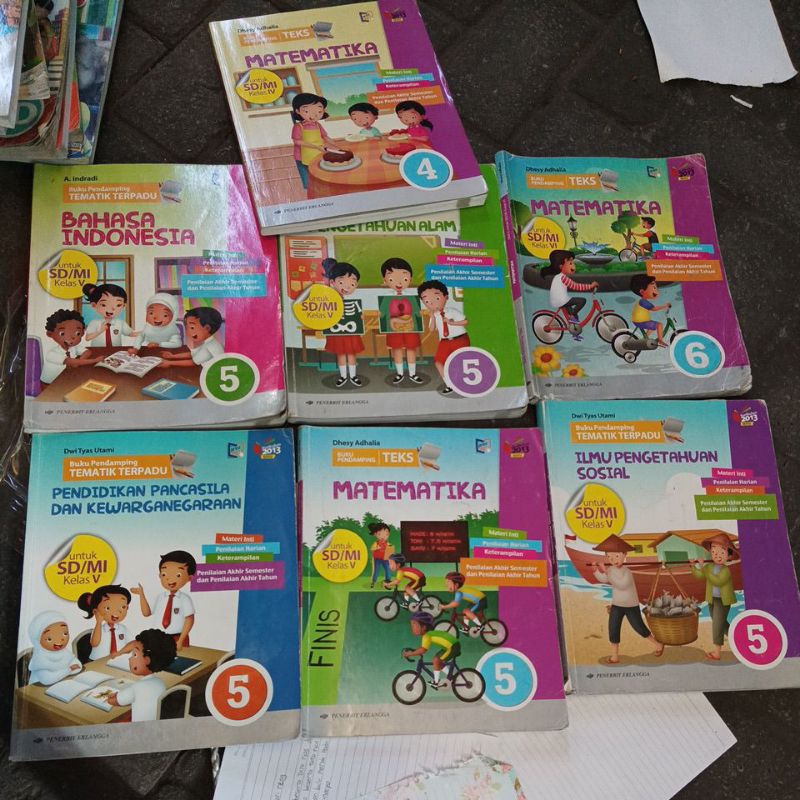 buku pendamping tematik terpadu dan teks matematika bahasa indonesia ipa ips kwn erlangga sd kelas 4