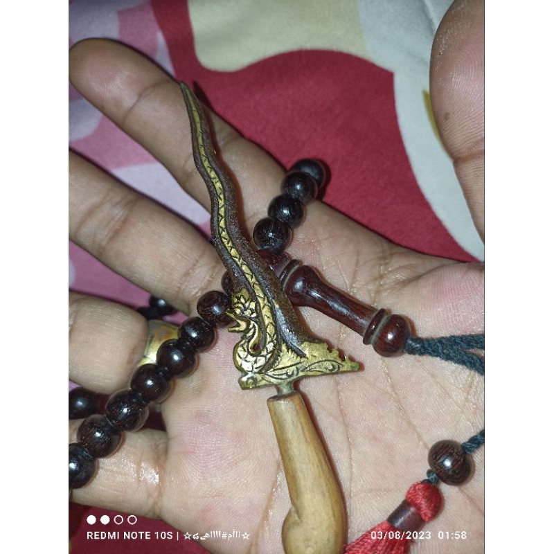 Keris jimatan sepuh naga raja luk 5 kinatah