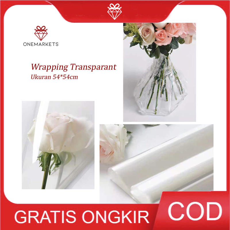 1LEMBAR Wrapping Transparant Waterproof- Cellophane Bening Buket W020