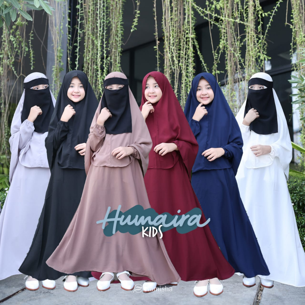 HUMAIRA KIDS SYARI TEEN gamis anak kids remaja original set khimar wolfis by HAMIZ
