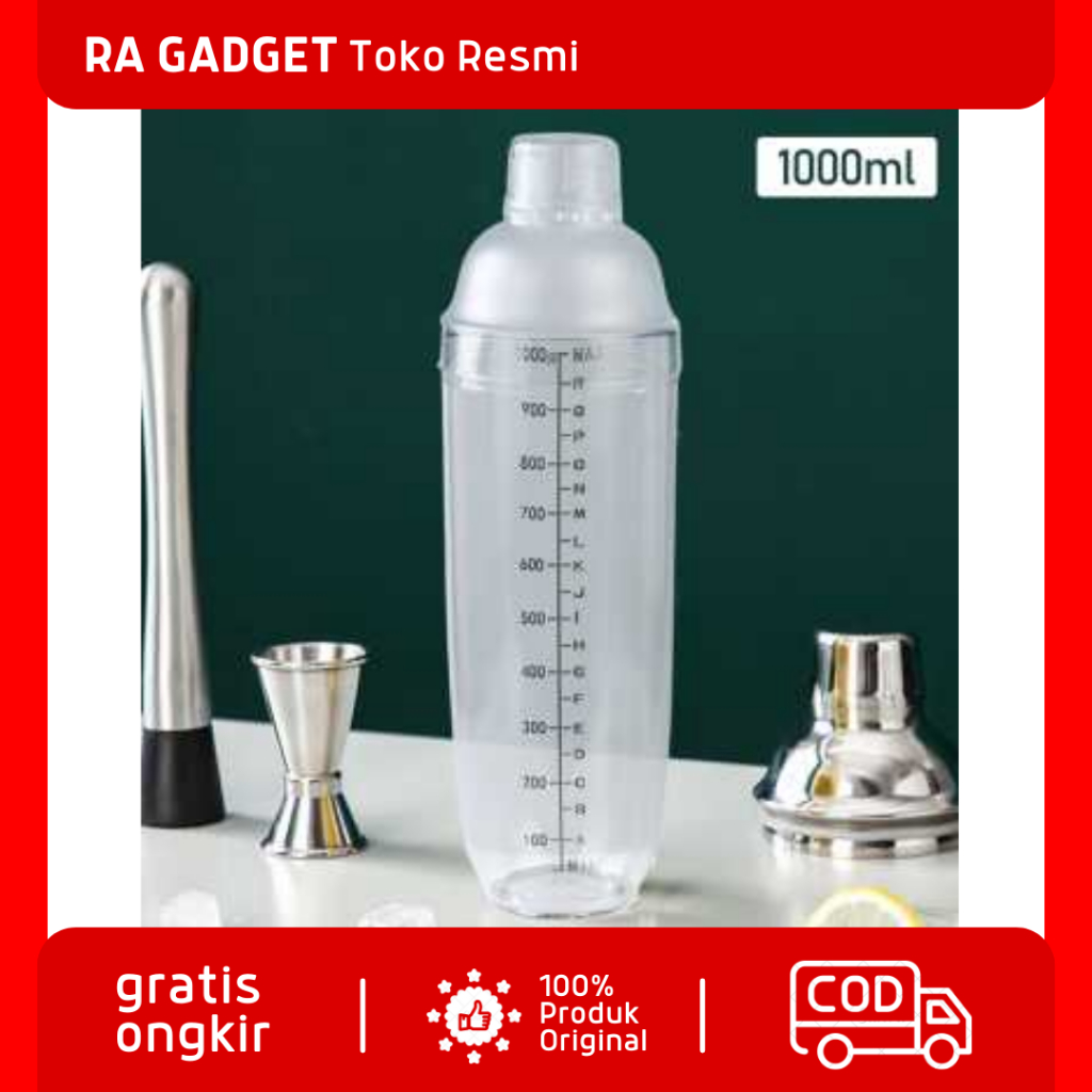 Cocktail Shaker Mixer Bartender Drink Boston Style 1000 ml / Alat Gelas Kocok Pengocok Kocokan Minum