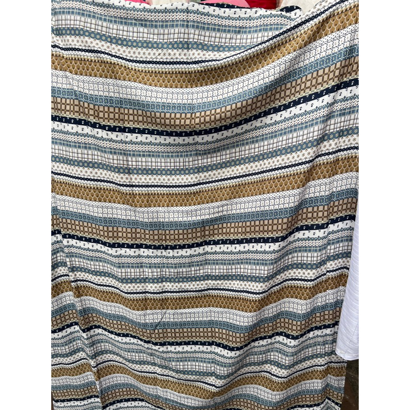 bahan kain katun rayon viscose premium motif abstrak salur