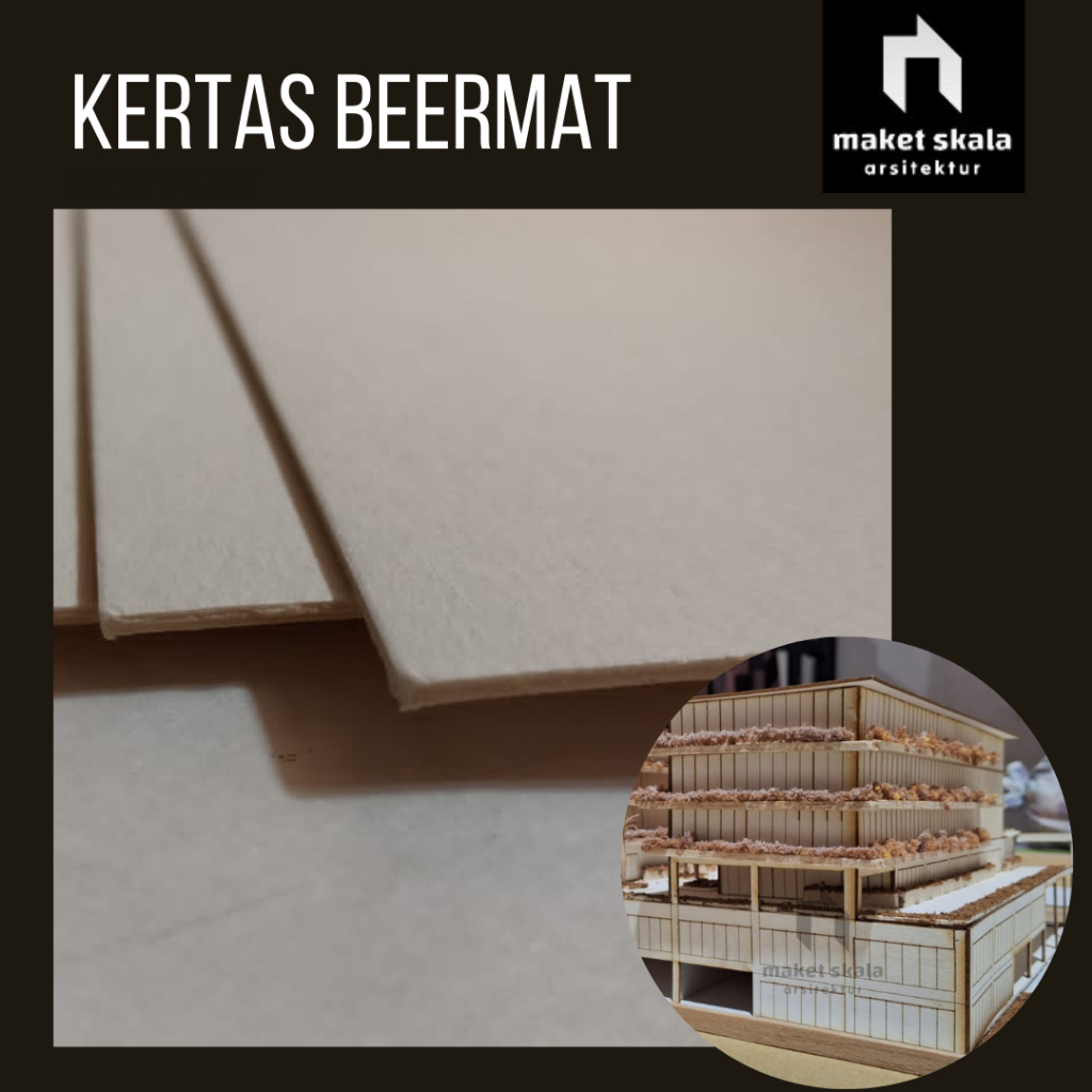 

Kertas Birmet Beermat 1.55 mm uk. 50 x 35 cm bahan maket arsitektur / bahan scrapbook / kertas parfum