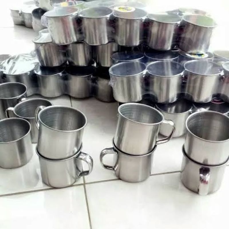 1 Pcs MUG / GELAS / CANGKIR KOPI STAINLESS 7 CM