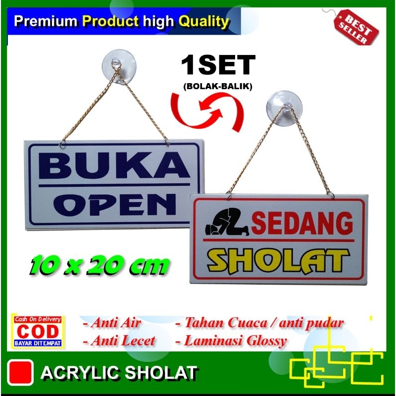 

Stiker akrilik sholat sticker buka sedang sholat toko