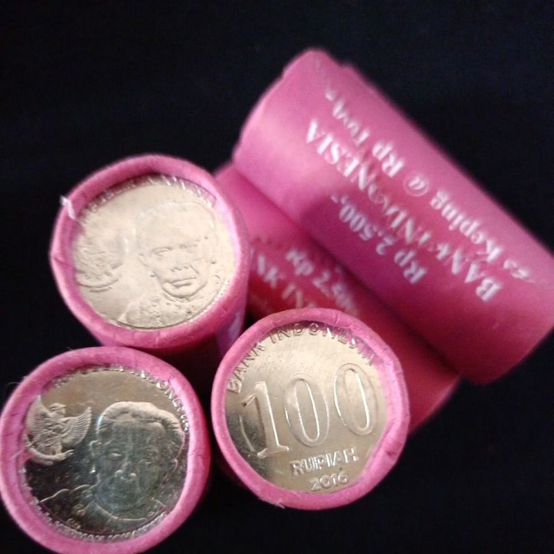 uang koin 100 rupiah roll asli