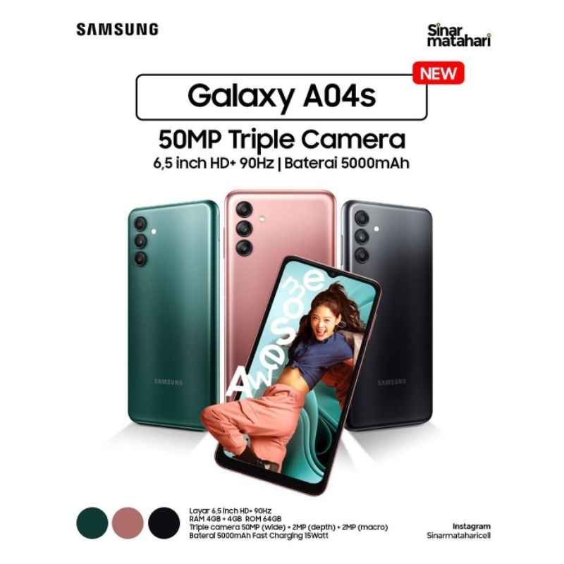 SAMSUNG GALAXY A04s RAM 4+4/64