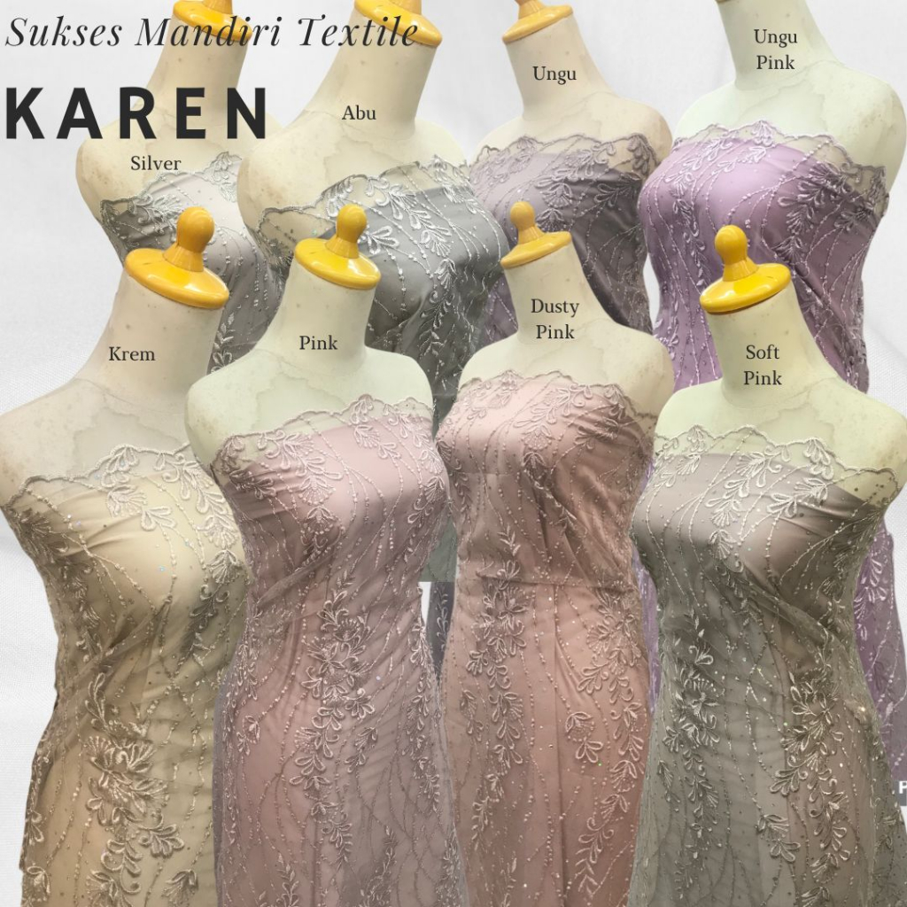 [KAREN] Tille Payet Rainbow Mewah | Harga ½ meter = 50 cm (Bahan Dress Bridesmaid, Kondangan, Kebaya