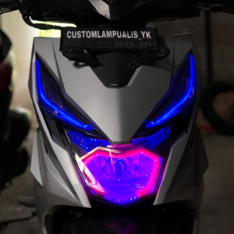 SEPASANG LAMPU ALIS BEAT FI 1 MODE/MODE DIAM BONUS 2 PCS DEMON/DEVIL EYE