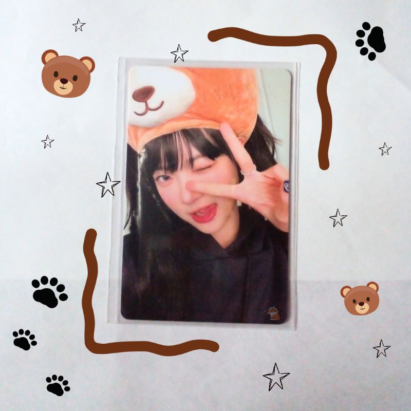 Eunchae bear beruang peace Le sserafim Unforgiven Weverse Photocard pc