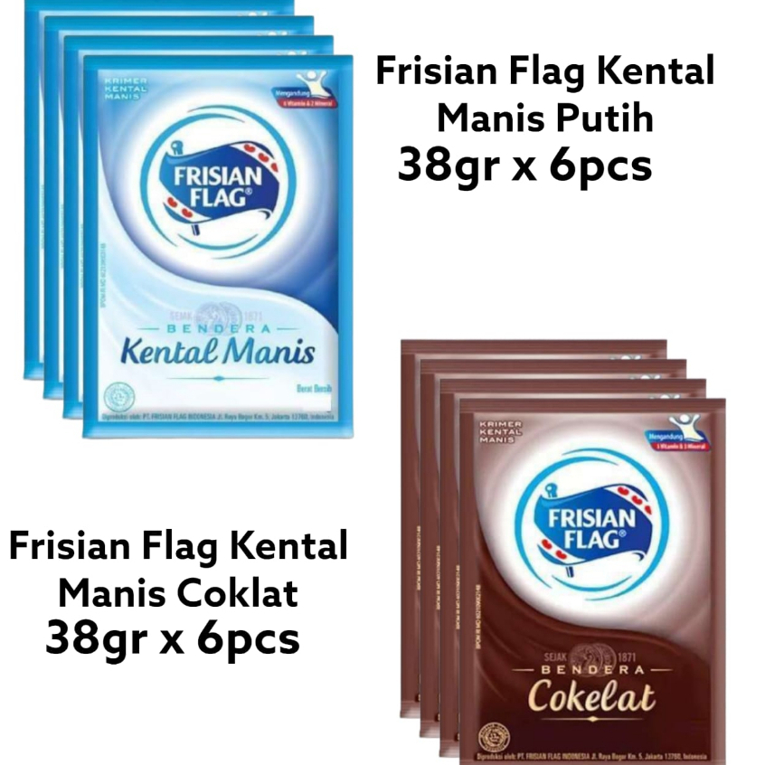 

6pcs Frisian Flag Susu Kental Manis Sachet 38gr