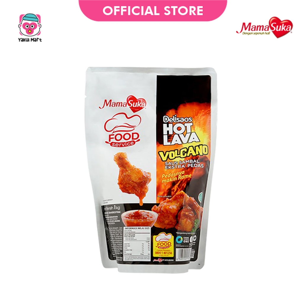 

⭐YAKUI MART⭐ MamaSuka Delisaos Hot Lava Volcano 1kg Saus Sambal Extra Pedas Sauce Halal 1000g