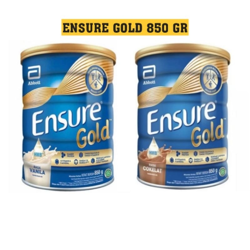 

ENSURE GOLD 850 GRAM VANILA COKLAT / SUSU DEWASA RENDAH LAKTOSA 850GR