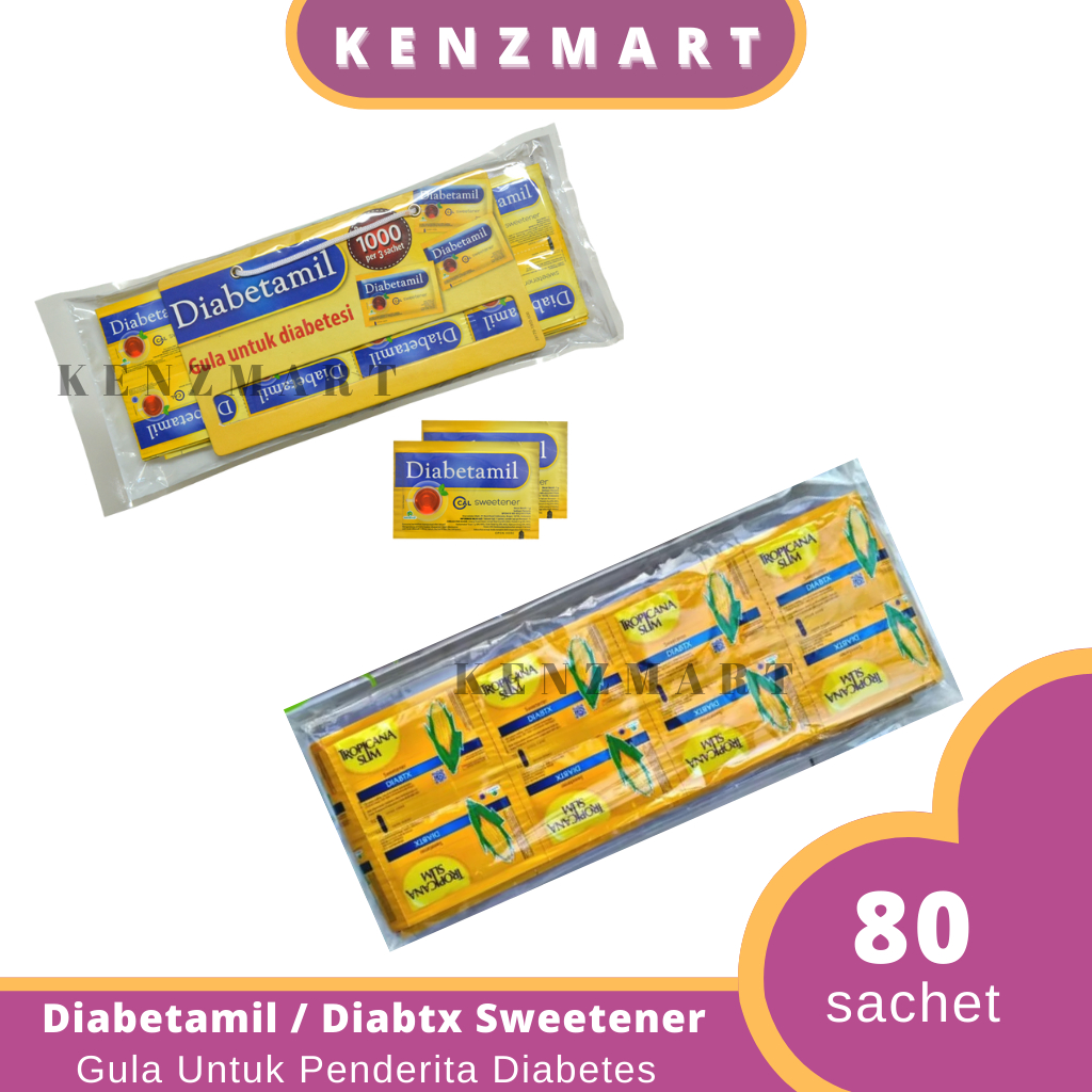 DIABETAMIL / TROPICANA DIABTX PENGGANTI GULA RENDAH KALORI 80 SACHET / GULA UNTUK DIABETES