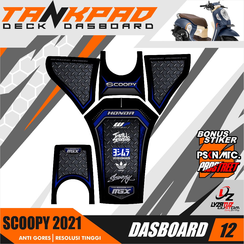 STIKER STRIPING SCOOPY 2021 PELINDUNG DASHBOARD - TANKPAD - DECKPAD SCOOPY 2021 - BODY PROTECTOR DEC