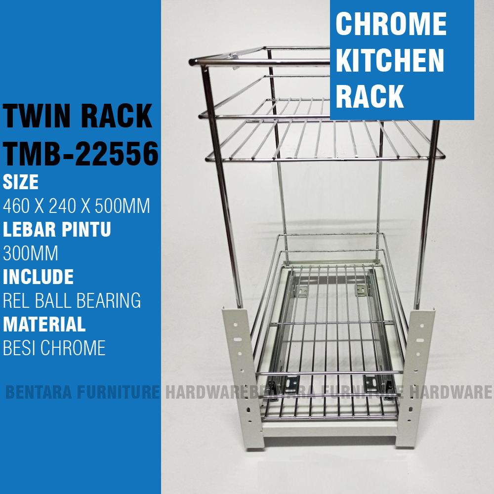 25 CM TWIN TMB-22556 ST / WW-3018B RAK BOTOL GELAS BESI CHROME -  RAK PIRING RAK BOTOL RAK DAPUR DAL