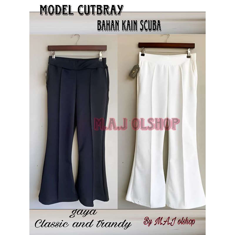 CELANA CUTBRAY KLASIK AND CASUAL BAHAN KAIN SCUBA