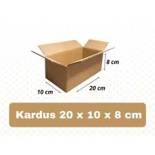 

kardus karton uk, 20x10x8 cm... ST single wall box packing murah