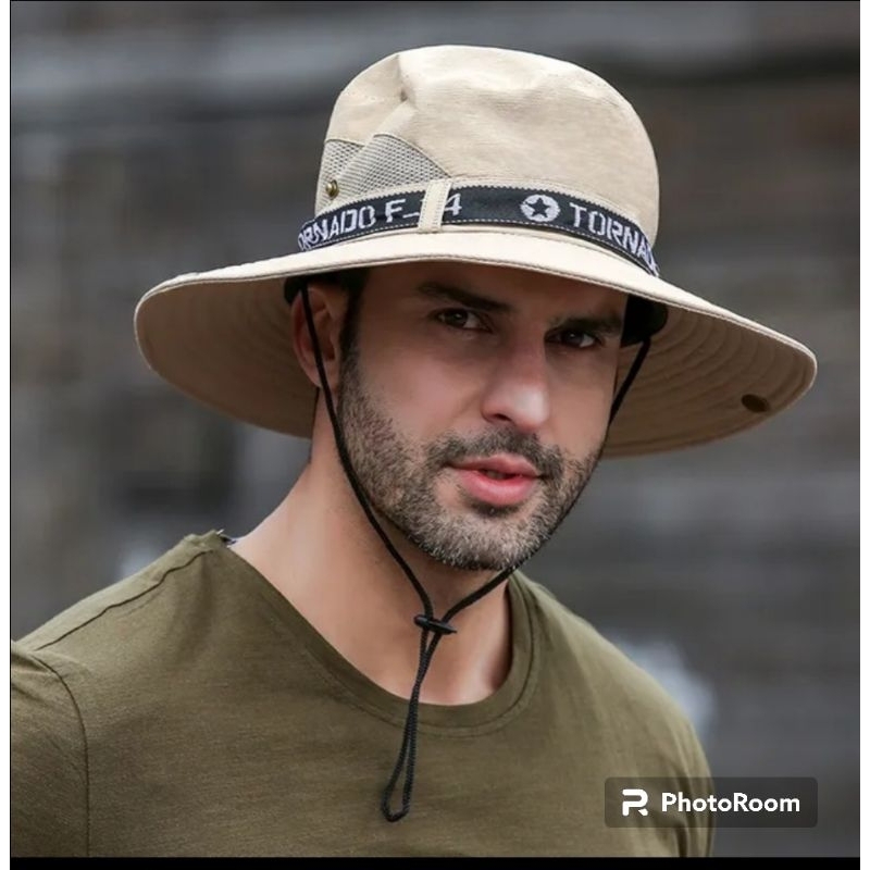 Topi rimba topi gunung lebar pinggir buat pria/wanita import