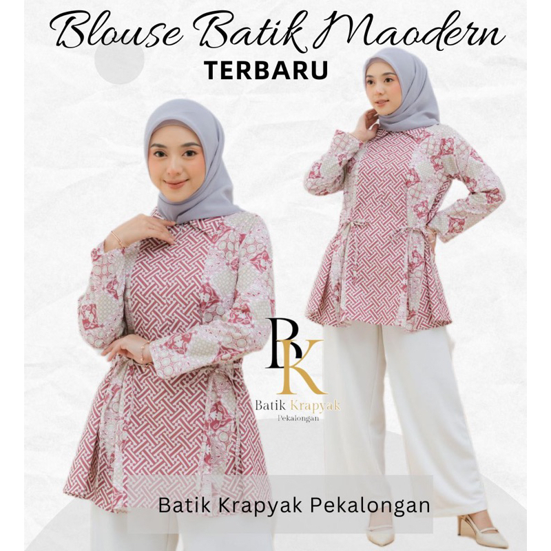 BLOUSE BATIK WANITA LENGAN PANJANG BAJU BATIK WANITA PREMIUM BLOUSE WANITA KANTORAN KEMEJA WANITA