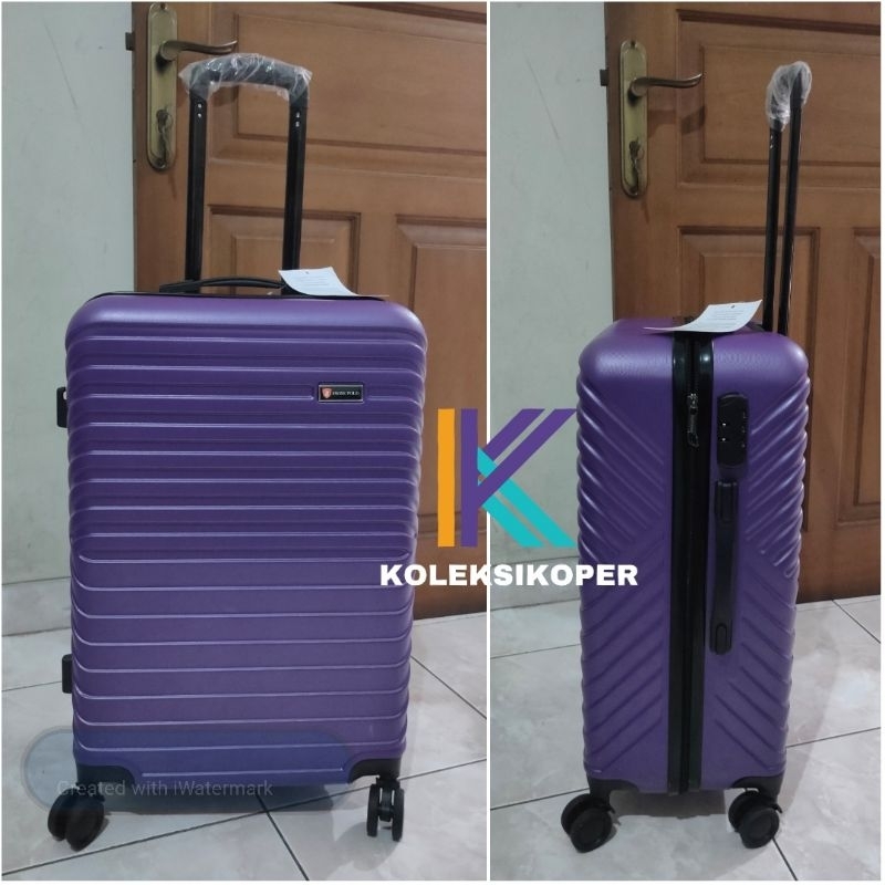 Tas Koper Original Polo Swiss Fiber ABS Ungu ukuran 24 inch roda 4