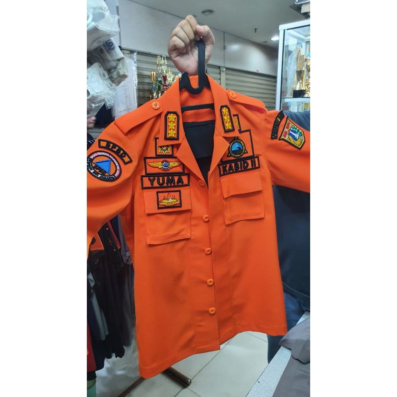 ATASAN PDL BPBD/BNPB/BASARNAS Kemeja Atasan PDL Polos Bahan Drill untuk Seragam BPBD, BNPB, atau Bas