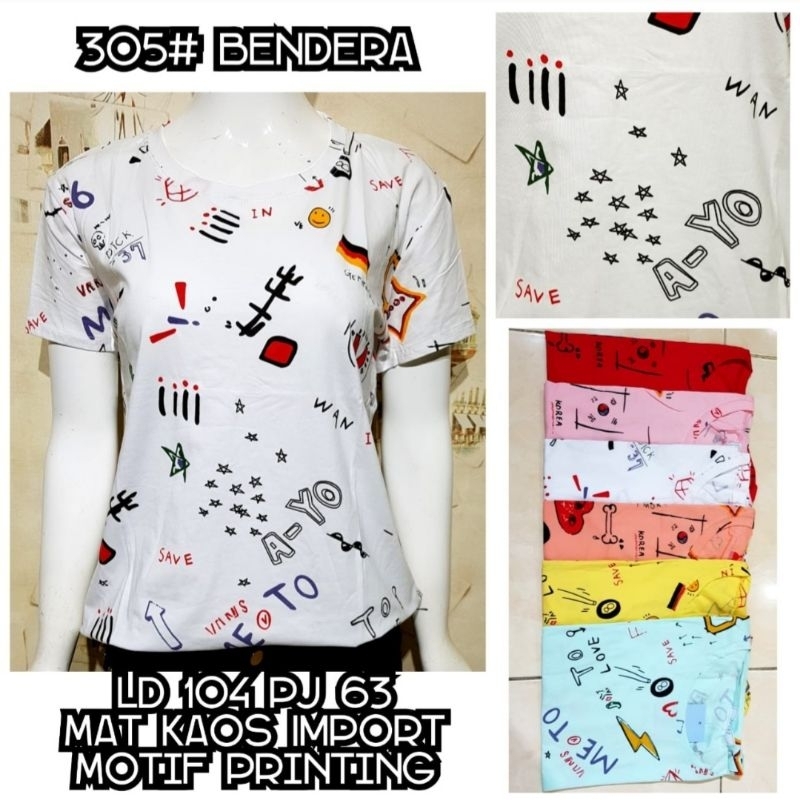 Flag Mat Kaos Import JF.77 Premium || Fashionable Casual Women's Clothes || Classic Fashion High Qua