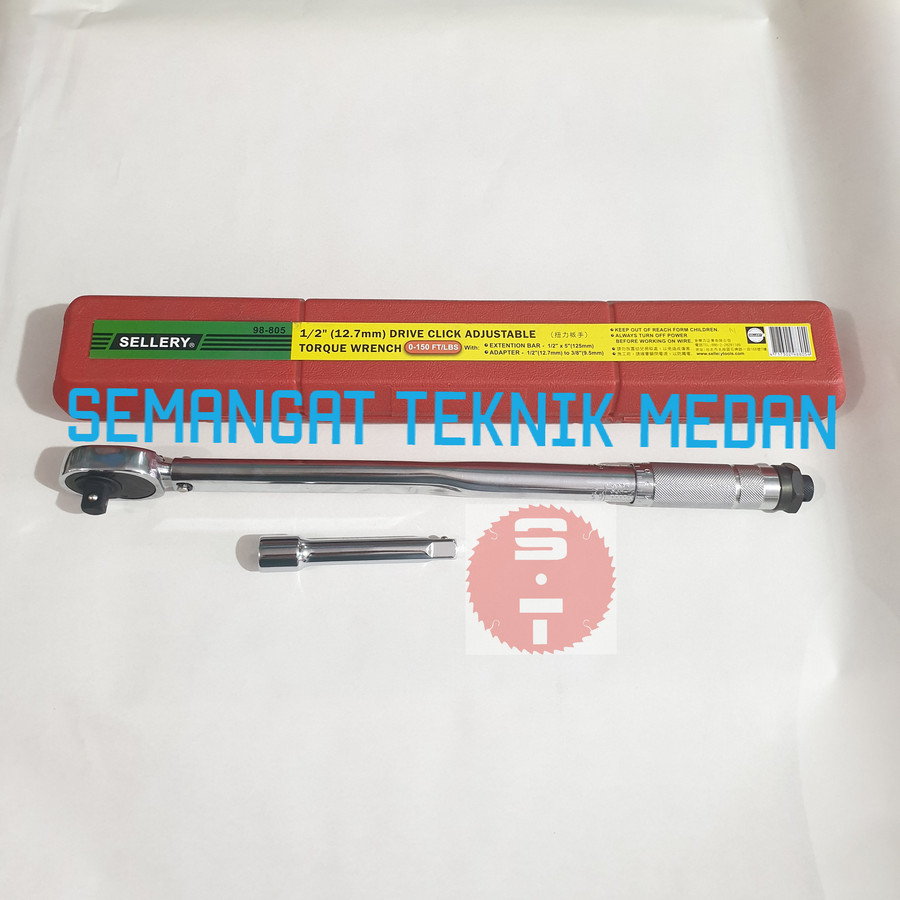 KUNCI TORSI METER MOMEN MOMENT TORQUE WRENCH 1/2" 14KG SELLERY 98-805