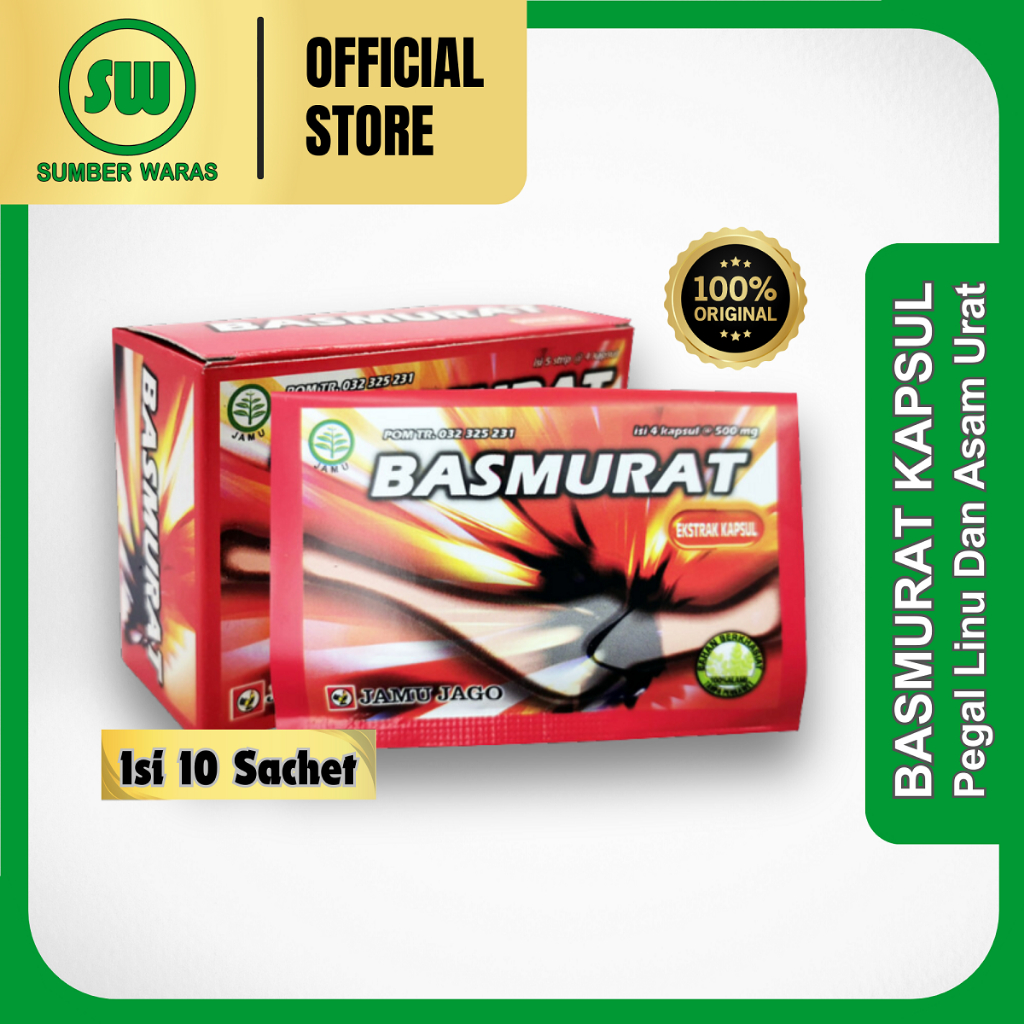 

Basmurat Kapsul - Basmi asam urat - 1 kotak isi 5 strip @4 kapsul