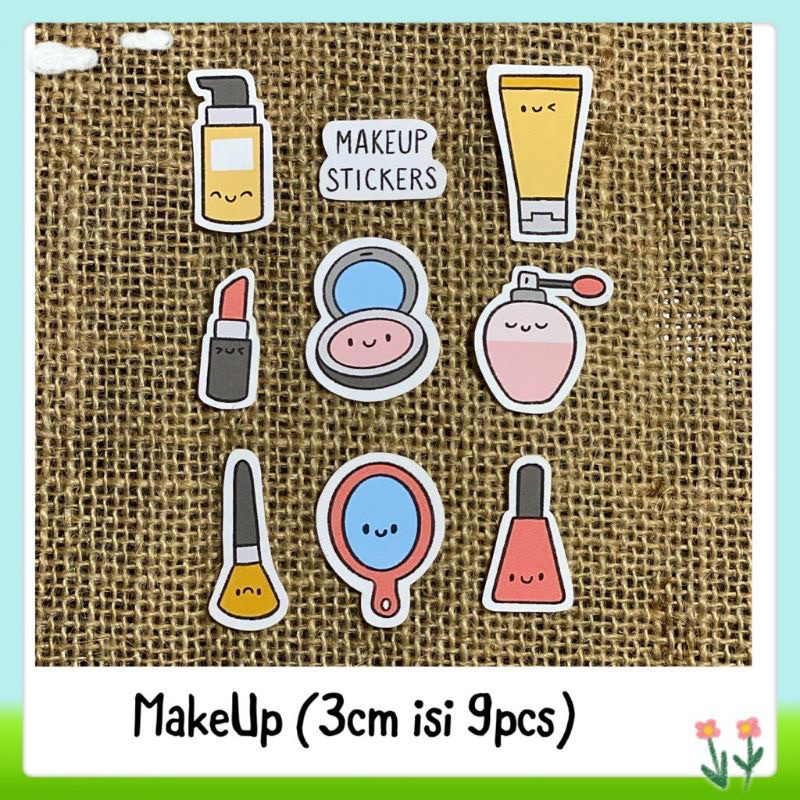 

9pcs sticker tempelan doff make up