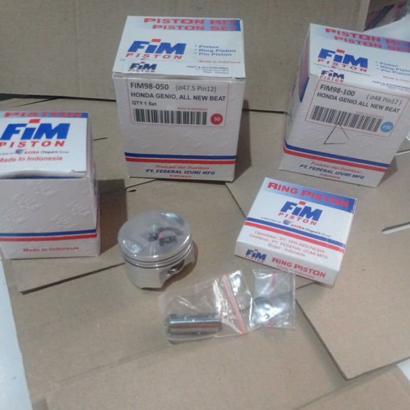 PISTON KIT GENIO FIM SEHER BEAT NEW MERK FIM OVERSIZE 50-100