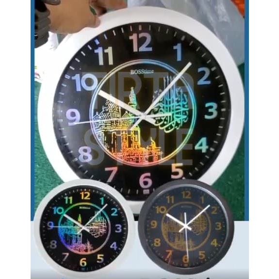 Jam Dinding Aesthetic Hologram Kaligrafi