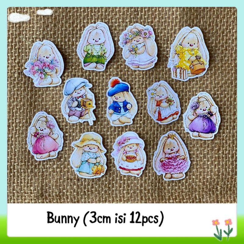 

12pcs sticker tempelan doff bunny rabbit