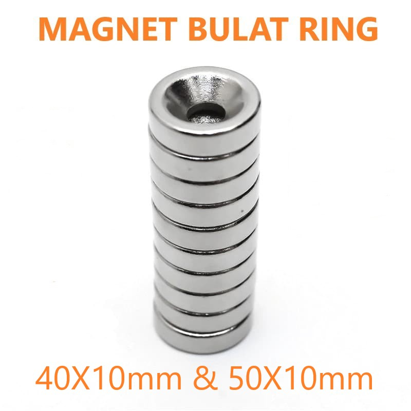 Magnet Neodymium Bulat Ring Ketebalan 10mm