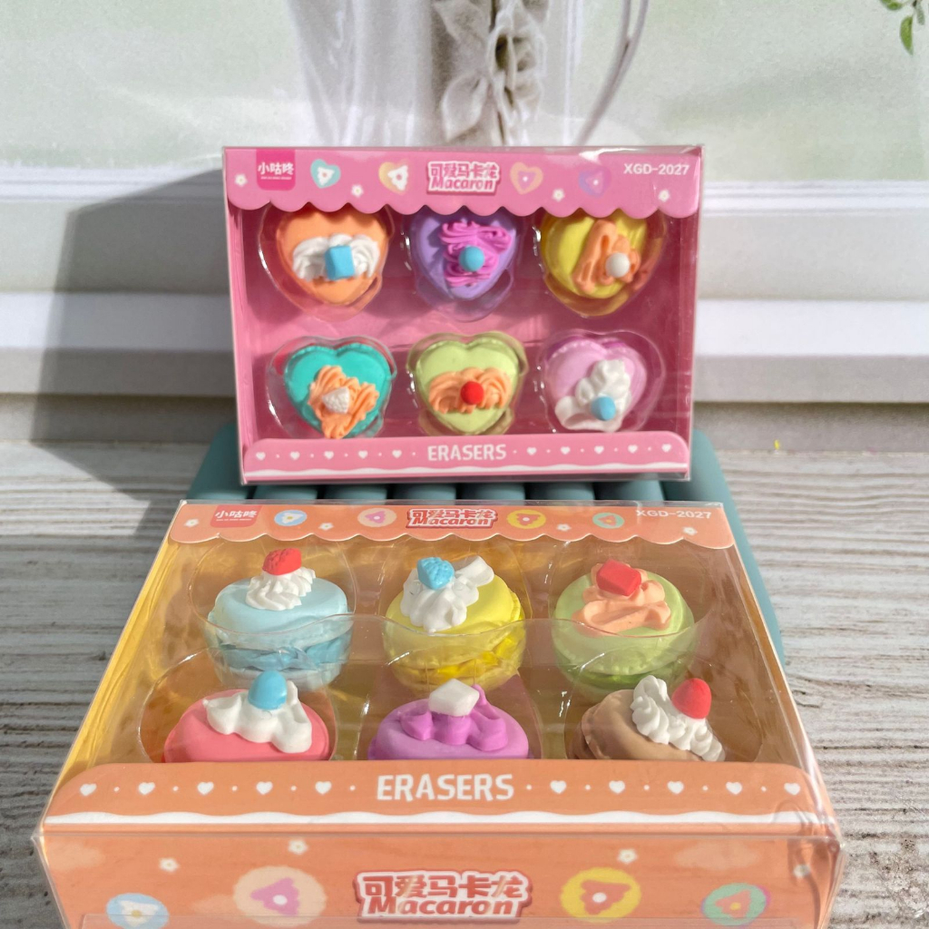 

Penghapus Makaron unik 1 Set isi 6 Pieces CUTE Warna-Warni Harga MURAH / Eraser imut Macaron ready 2 Box Favort Anak Alat Tulis kekinian Fancy Best Quality Harga Termurah bisa Grosir dan COD