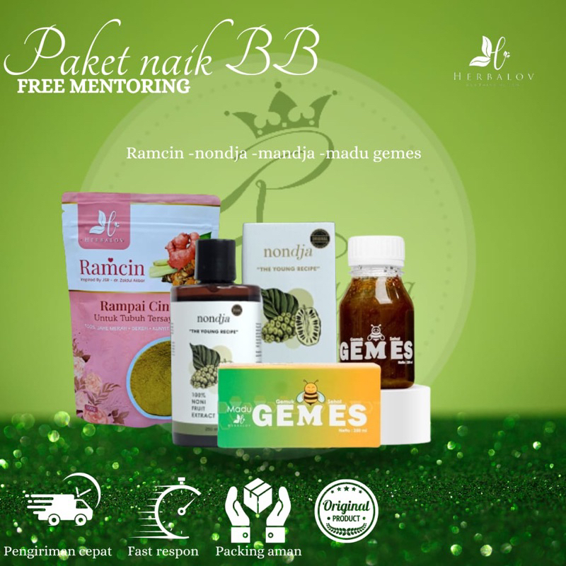 

HERBALOV | PAKET NAIK BB | DBH MENAIKKAN BERAT BADAN | FREE MENTORING