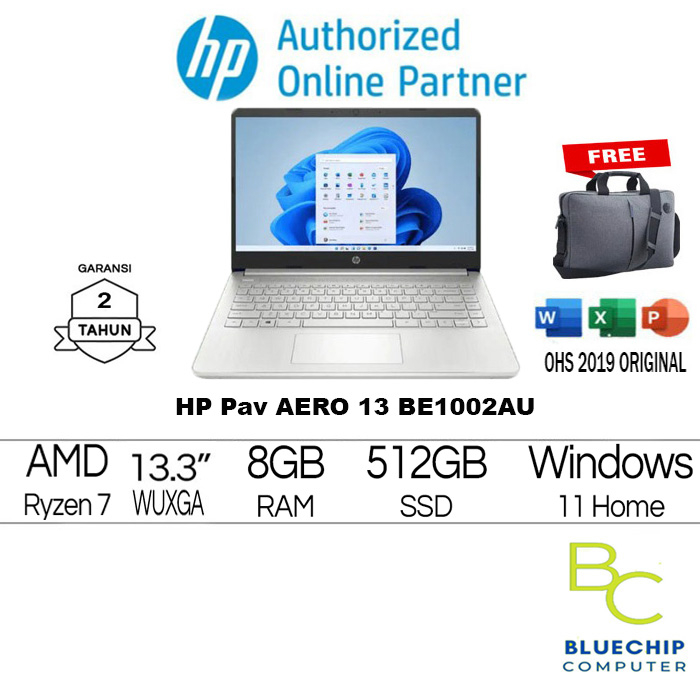 LAPTOP HP Pav Aero 13-be1002AU-Ryzen7-5825U 16GB 512GB 13"W11H -GOLD