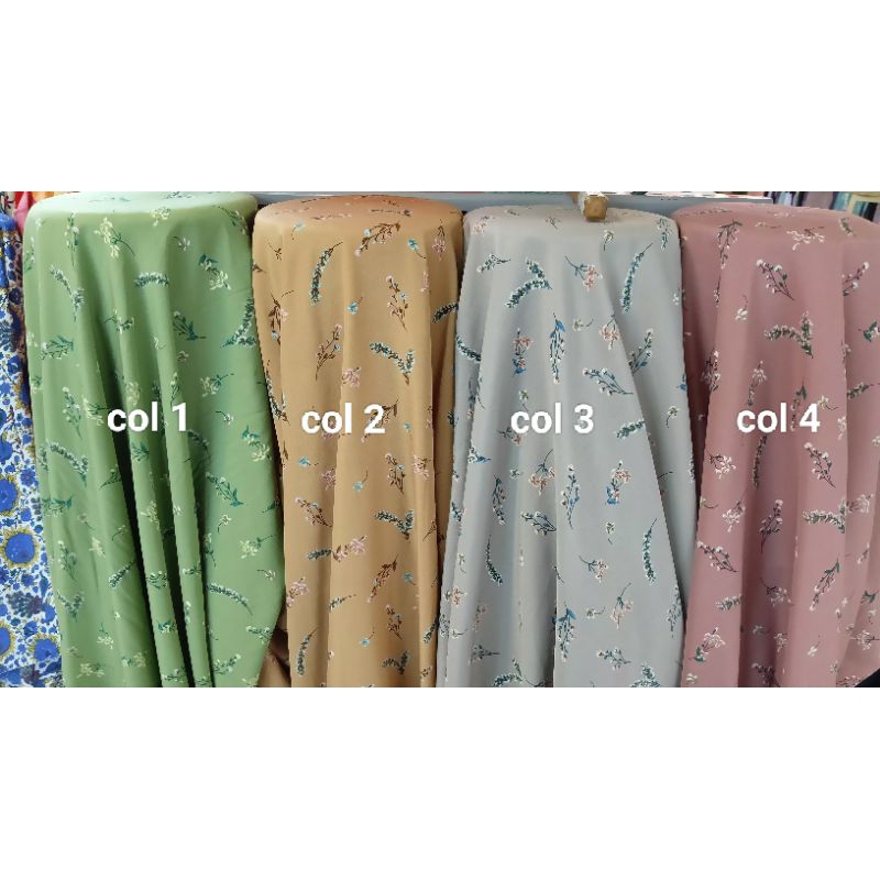 KAIN WOLFIS MOTIF MOTIF TANGKAI BUNGA KECIL / BAHAN WOLFIS MOTIF BUNGA KECIL / KAIN WOLFIS MOTIF BUN