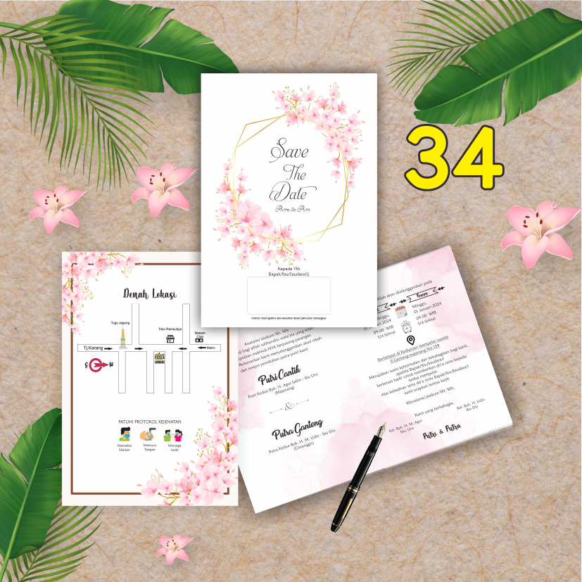 UNDANGAN PERNIKAHAN  VINTAGE  (foto)  Tanpa Minimal Order*  elegan, Murah, Proses  satu hari jadi, Tebal, Banyak Gratisnya-34