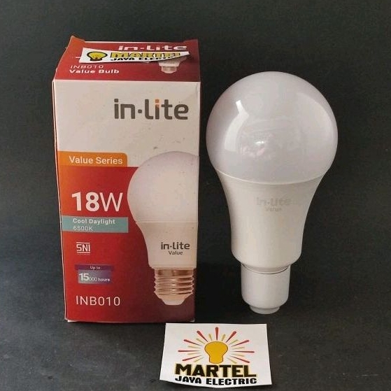 LAMPU LED BULB VALUE INB010 INLITE 18 WATT PUTIH/KUNING