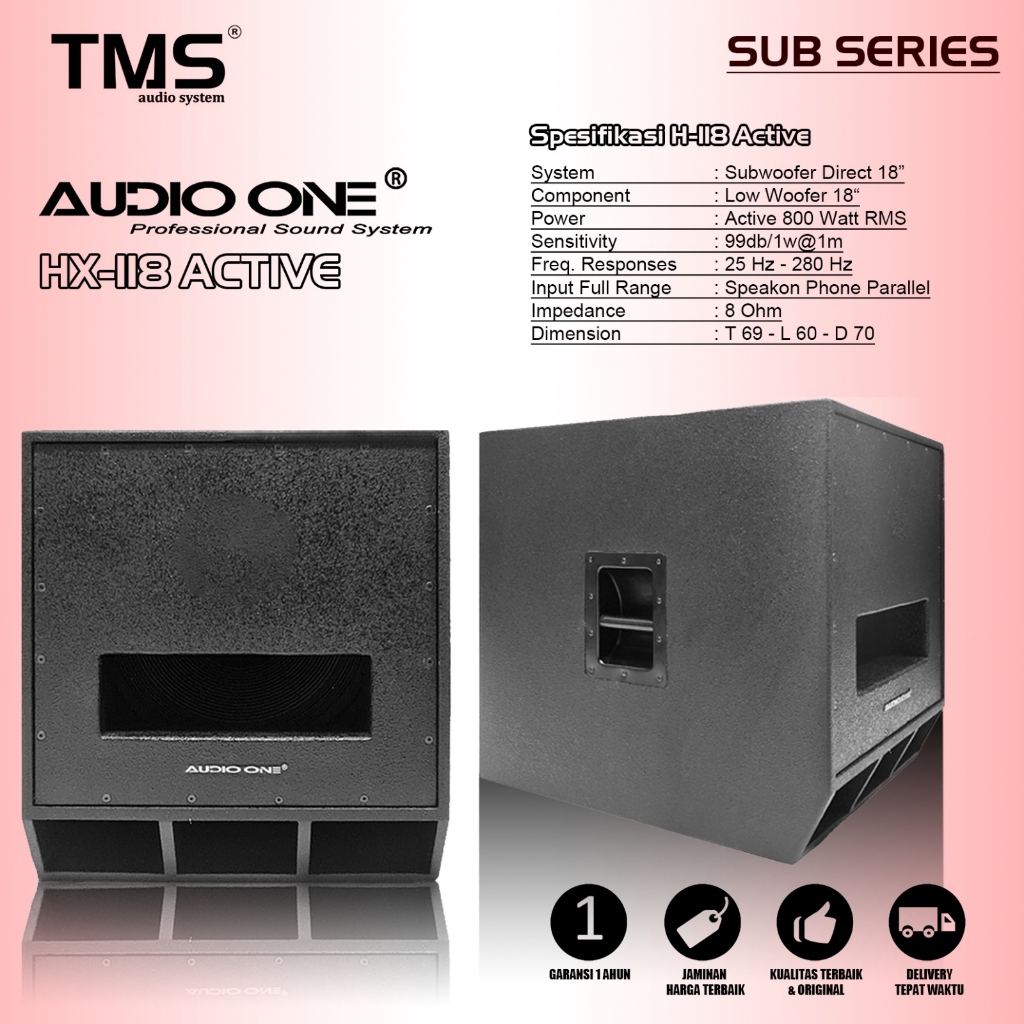 Subwoofer aktif pasif Audio One HX-118 18inch Original Garansi Resmi | TMSAUDIO