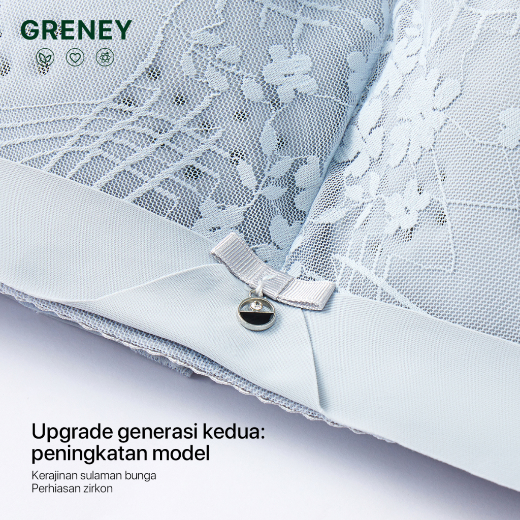 GRENEY-Push Up Tanpa Kawat Bra Wanita Renda Gesper Cup Berventilasi Theme_89615