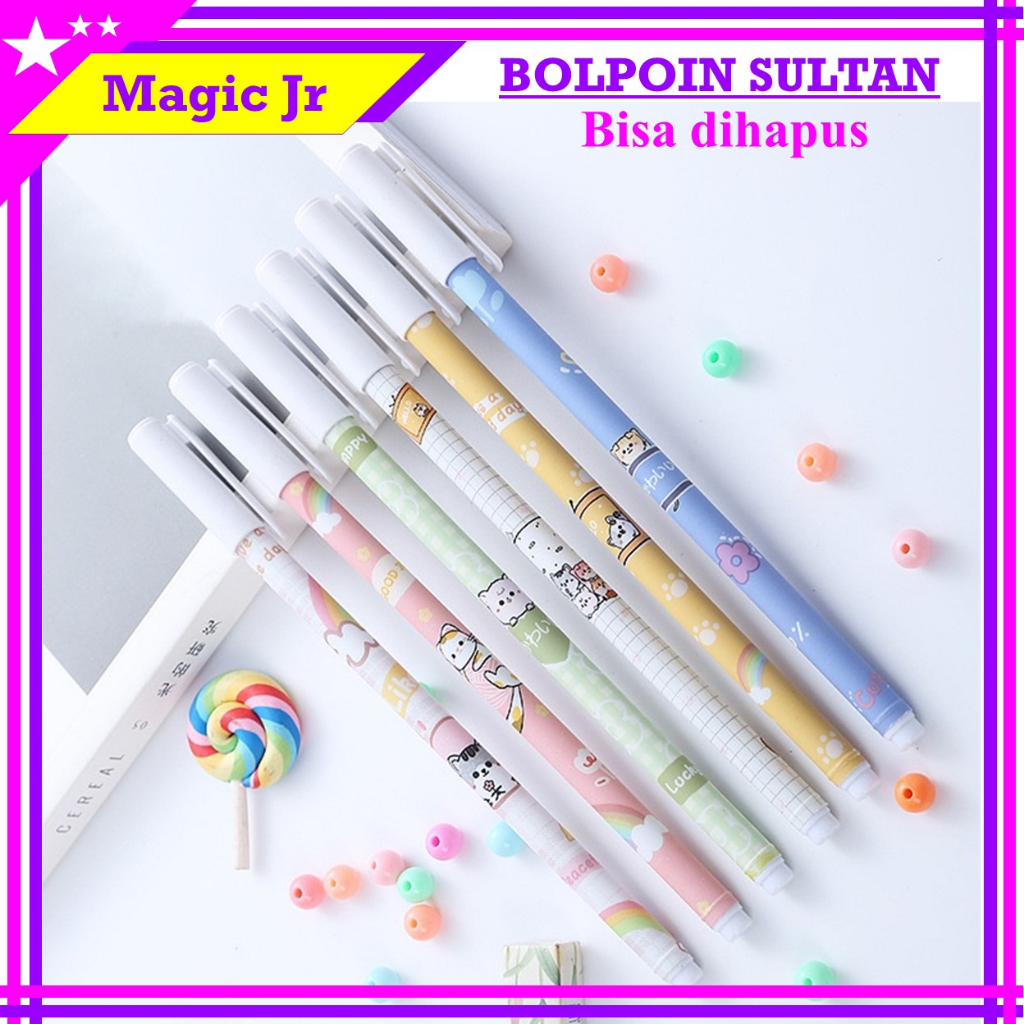

Pulpen bisa dihapus karakter lucu Bolpoin ajaib alat tulis sekolah serbaguna erasable pen gel