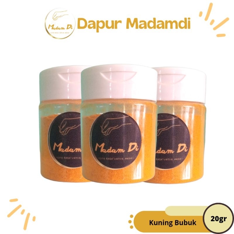 

Kunyit Bubuk Kuning Powder atau serbuk Pot 20gr Dapur MadamDi