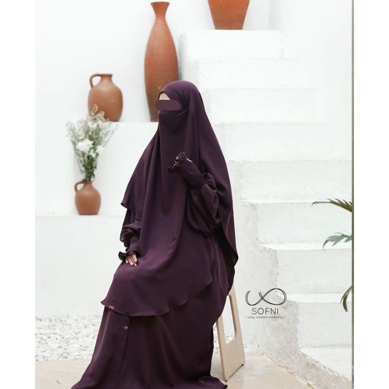 NWT Abaya Malika + Khimar Basic Non Pad By SOFNI