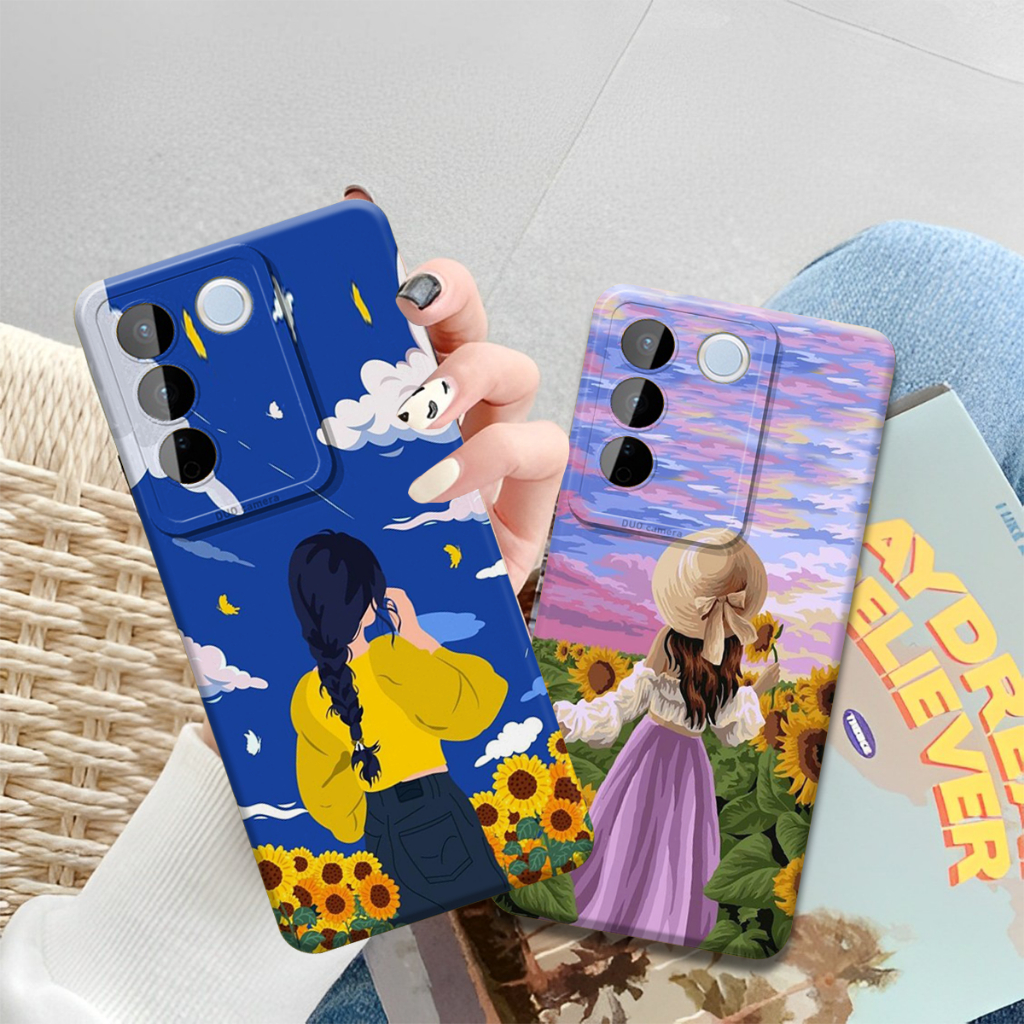 [SV13] CASE TERBARU VIVO V27 5G/V27E 2023 Motif walpaper Wanita Cantik Aesthetic Elegan Kekinian - C