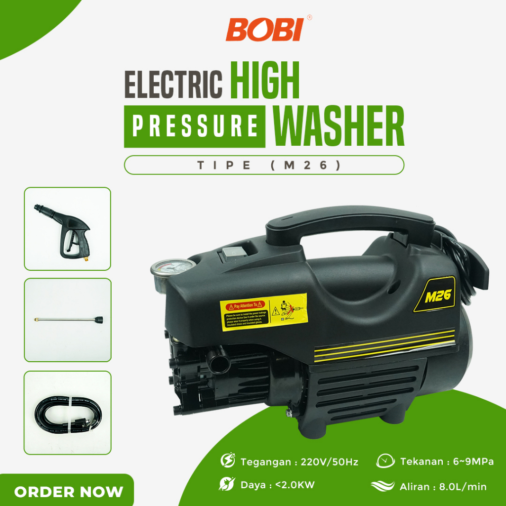 Electric High Pressure Washer Type M26 /// High Pressure Washer Mesin Cuci Mobil atau Motor Praktis