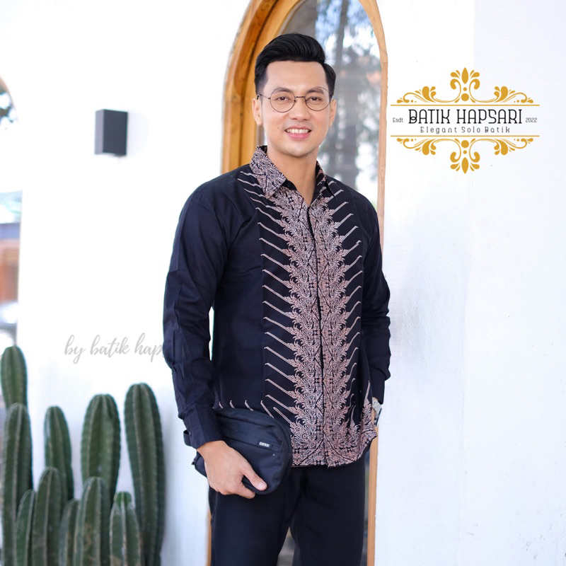 Kemeja Batik Pria Cakra Lengan Panjang Elegan Batik Solo